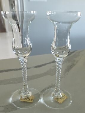Vintage Studio Nova Set Of 2 Glass Candleholders